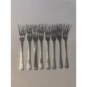 Walco Cocktail Forks Set of 8 Stainless Steel 3-Tine Appetizer MCM